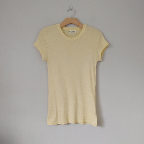 Michael Stars Shine Fallon Tee Short Sleeve Top One Size Yellow - Picture 7 of 16